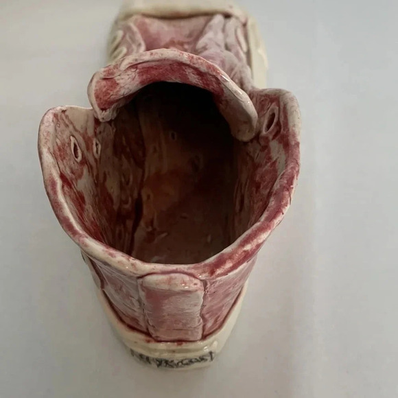 Fayezart Signed Northwest Studio Art Pottery Sneaker Converse Shoe Red - Picture 7 of 16